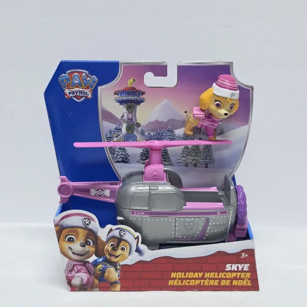 PAW Patrol Skye Holiday Helicopter with Christmas Wreath & Skye Figurine Set NWT